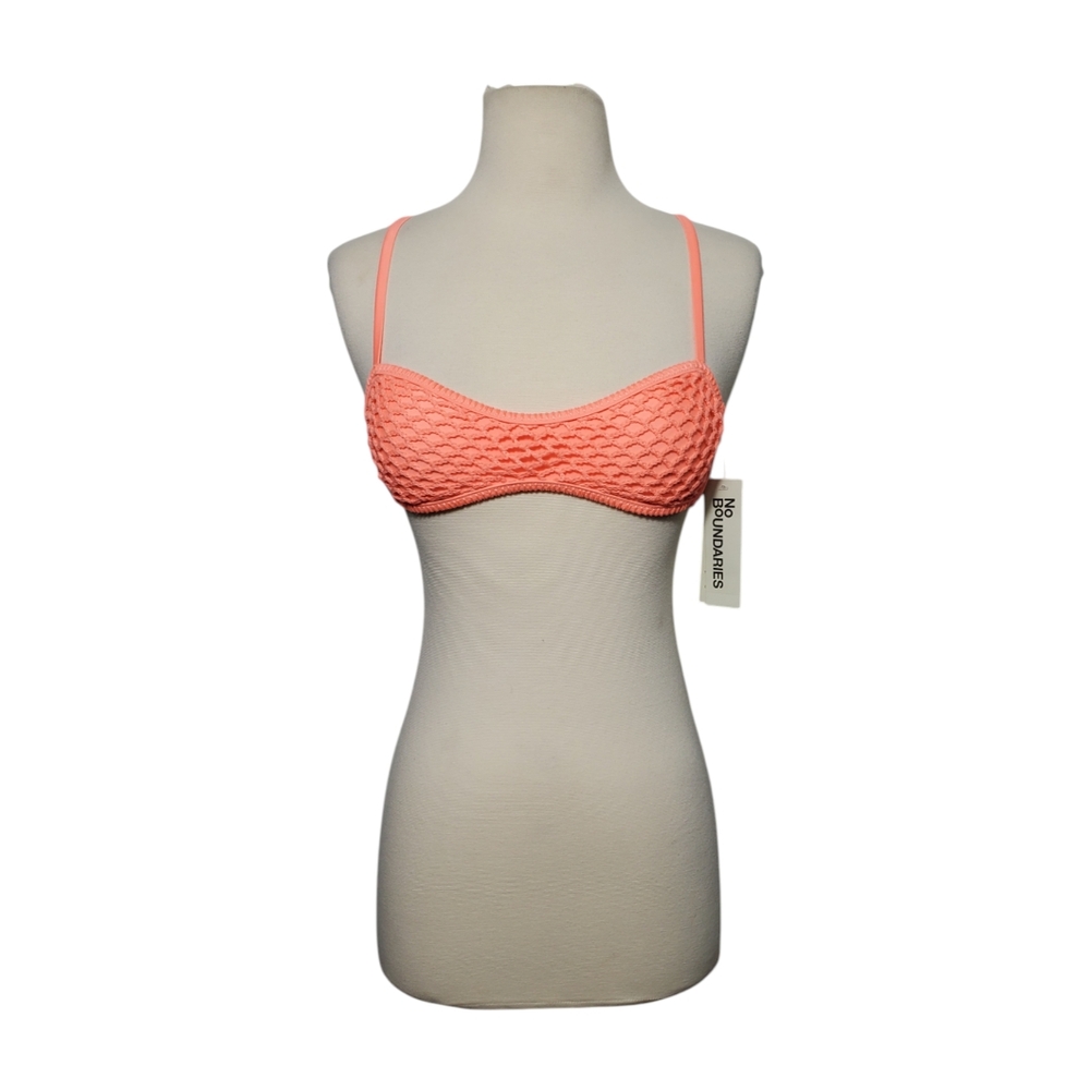 No Boundaries Swim Bikini Beach Vacation Summer Neon Orange Bathing Suit Top